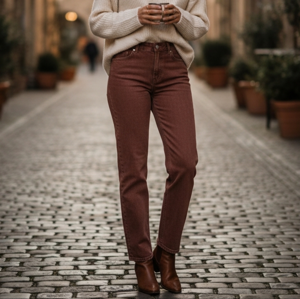Straight-Leg Denim Jeans